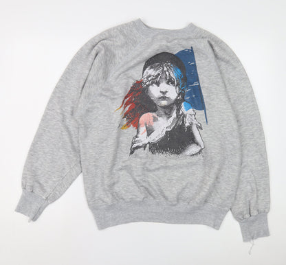 Preloved Grey Les Misérables Graphic Sweatshirt, Unisex Adults - Front