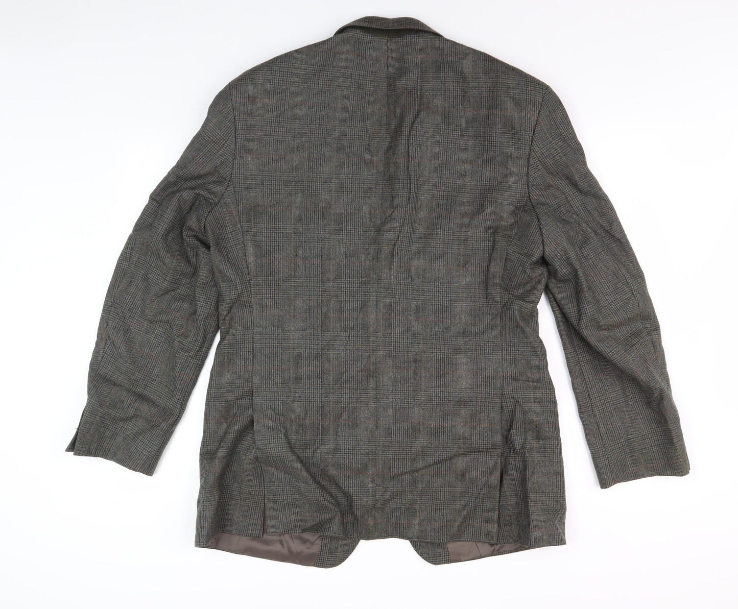 Marks and Spencer Men's Green Check Blazer, Medium, Wool