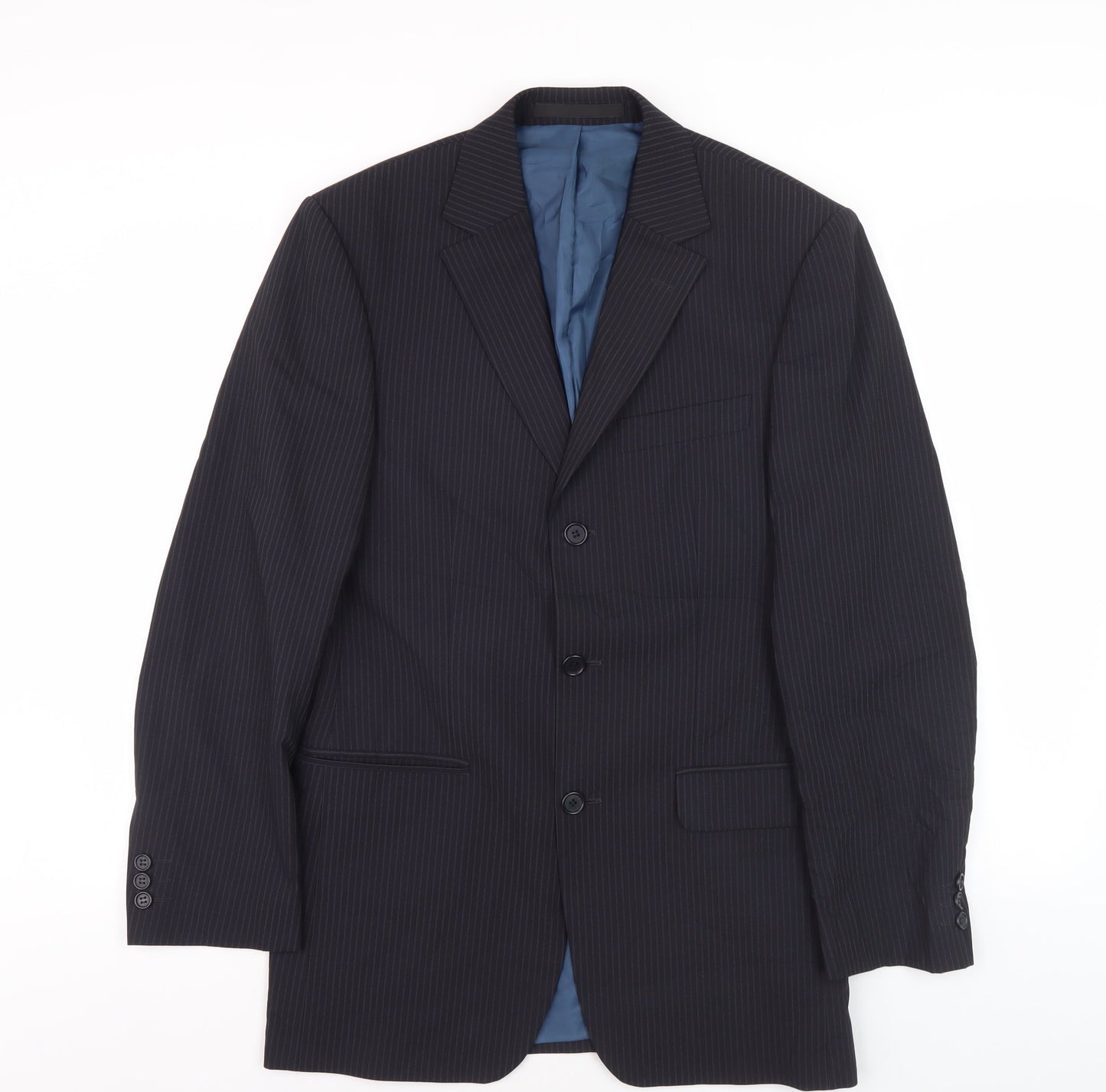 Marks & Spencer Men's Blue Striped Blazer 36R