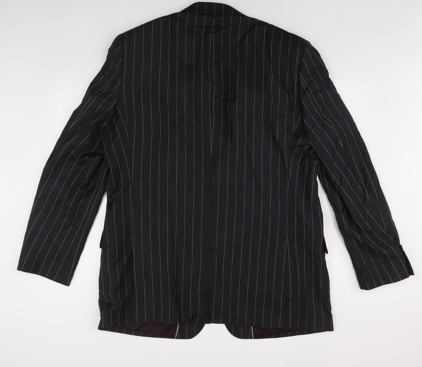 Chester Barrie Men's Black Wool Pinstripe Blazer 48