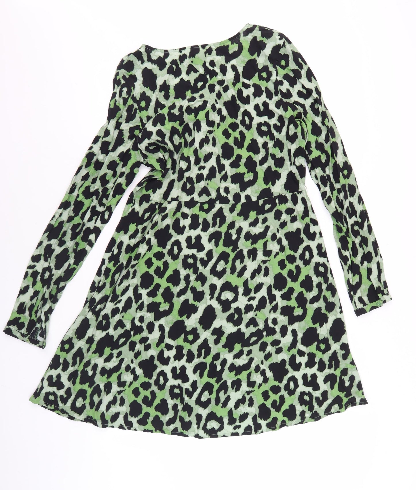 VILA Women's Multicoloured Leopard Print Long Sleeve Dress