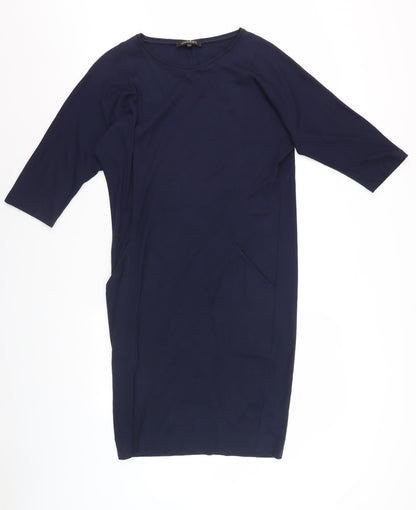 Additional front view of Jaeger Women Blue Sheath Dress XS