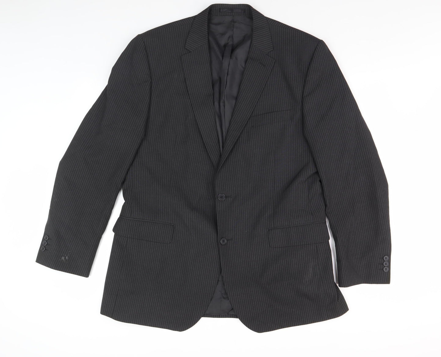 Karl Jackson Men's Grey Striped Blazer 44 Long