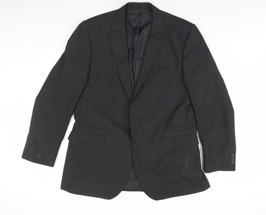 Karl Jackson Men's Grey Striped Blazer 44 Long
