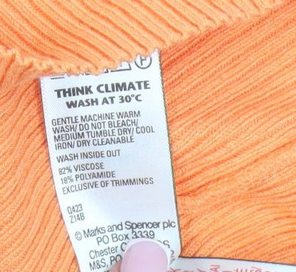 Marks & Spencer Women's XS Orange Jersey Top