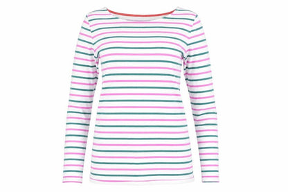 Boden Women's Multicoloured Striped T-Shirt, Size 8