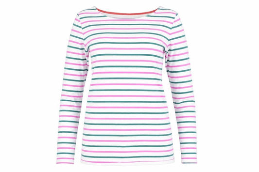 Boden Women's Multicoloured Striped T-Shirt, Size 8