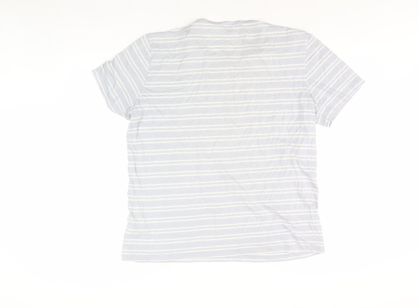 COS Men's Blue Striped T-Shirt, Size L, Round Neck