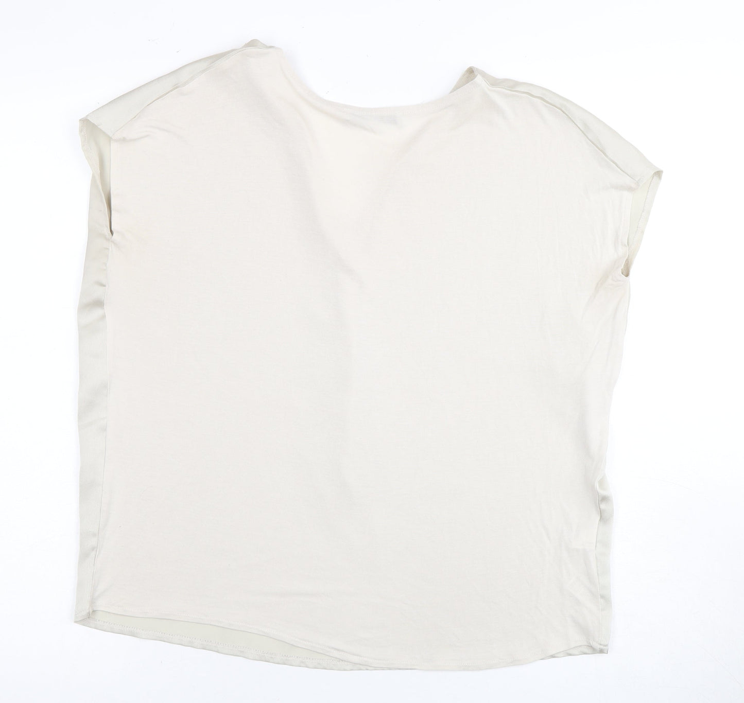 MNG Basics Beige Women's Blouse Medium V-Neck