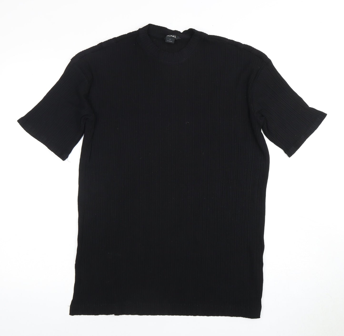 Monki Women's Black Short Sleeve Basic Top, Size S