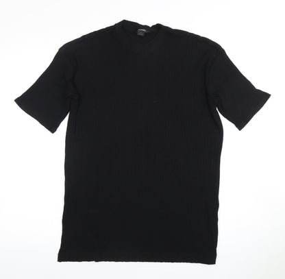 Monki Women's Black Short Sleeve Basic Top, Size S