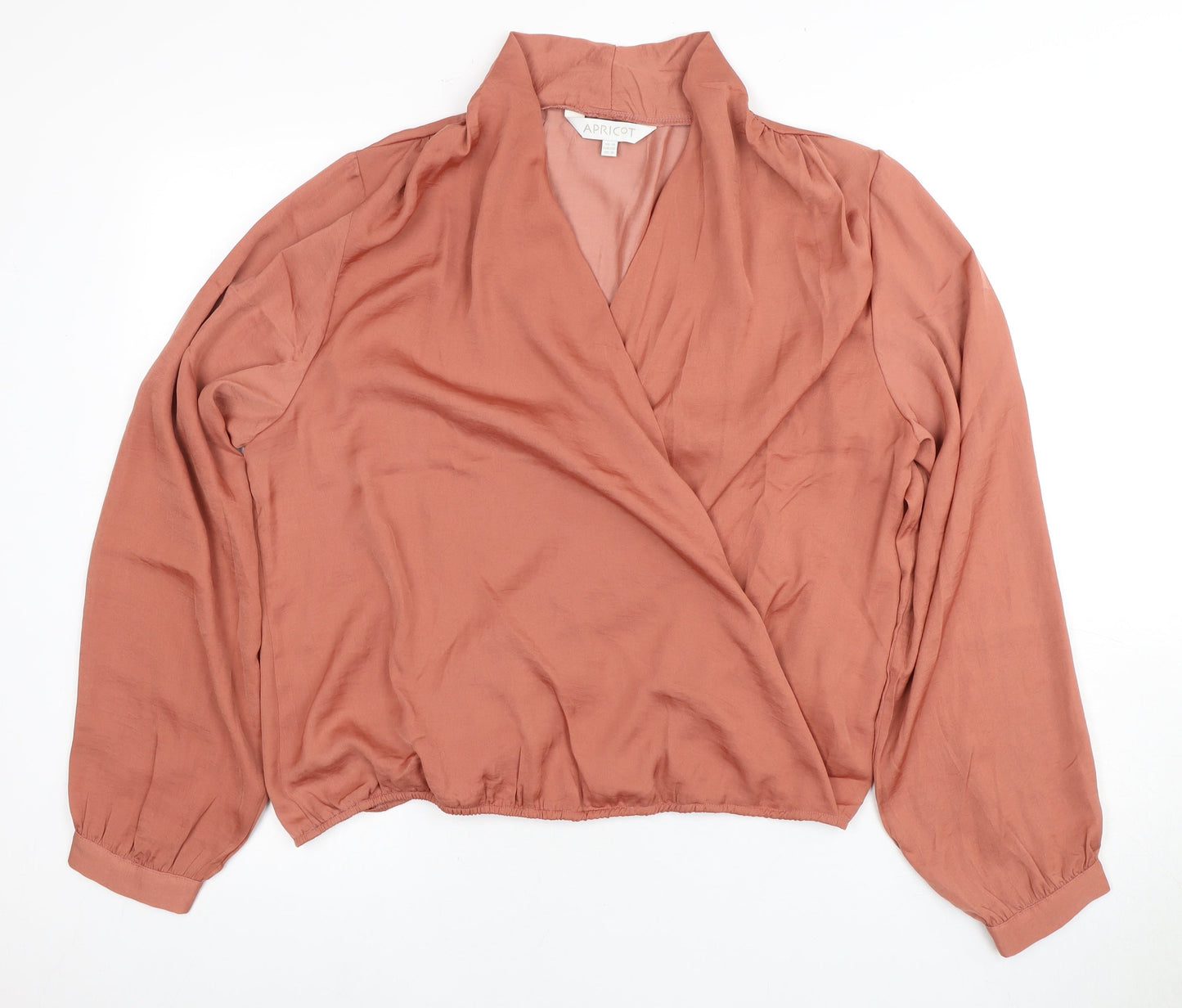 Apricot Women's Brown Wrap Blouse, 2XL, Long Sleeve
