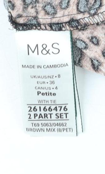 Marks & Spencer Women Brown Animal Print Dress Size 8