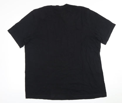 Arka Womens Black 2XL Basic T-Shirt, 100% Cotton