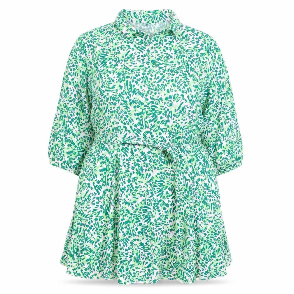 New Look Women's Green Animal Print Dress Size 16