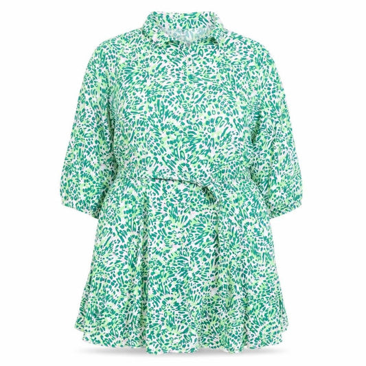 New Look Women's Green Animal Print Dress Size 16