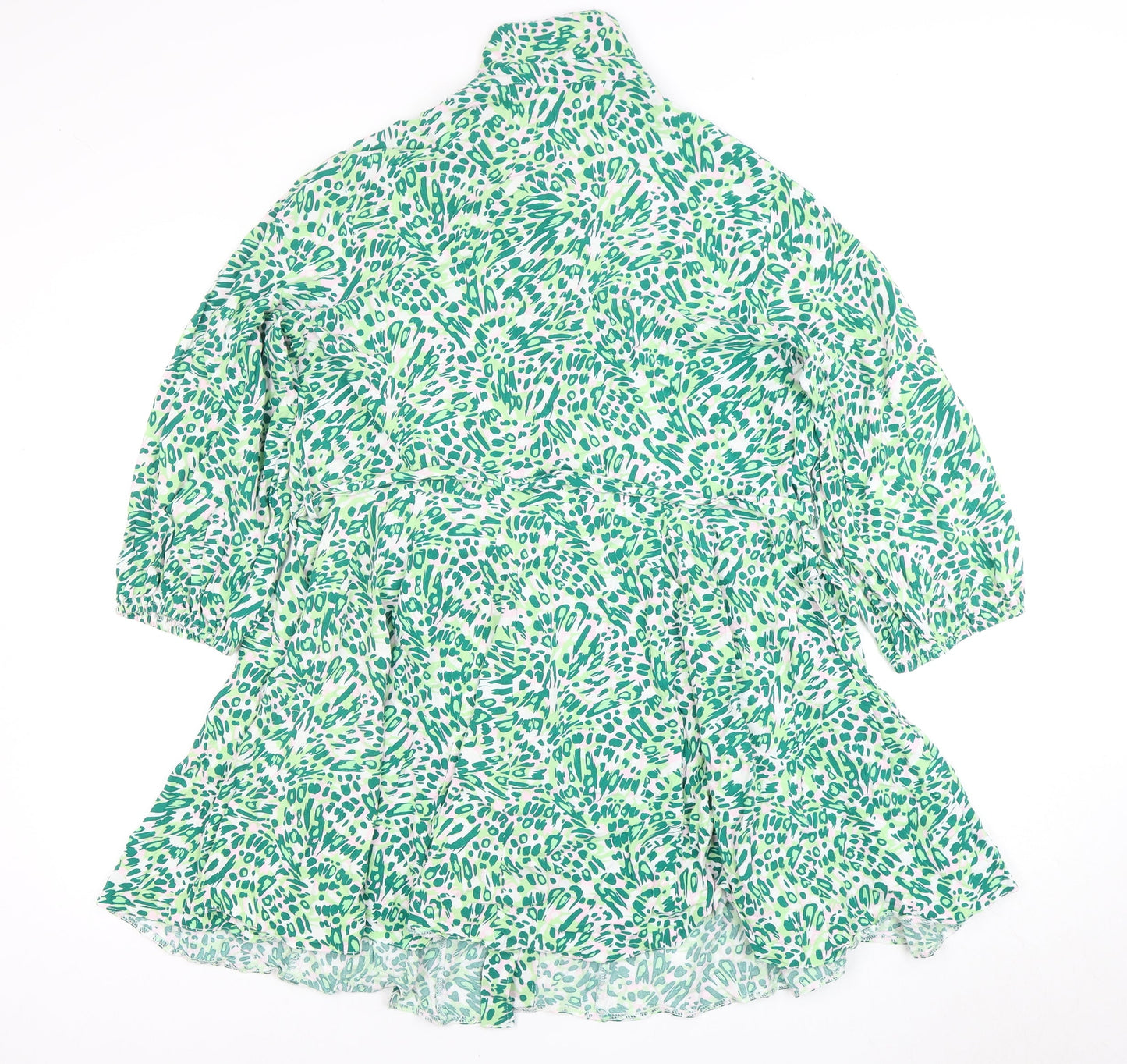 New Look Women's Green Animal Print Dress Size 16