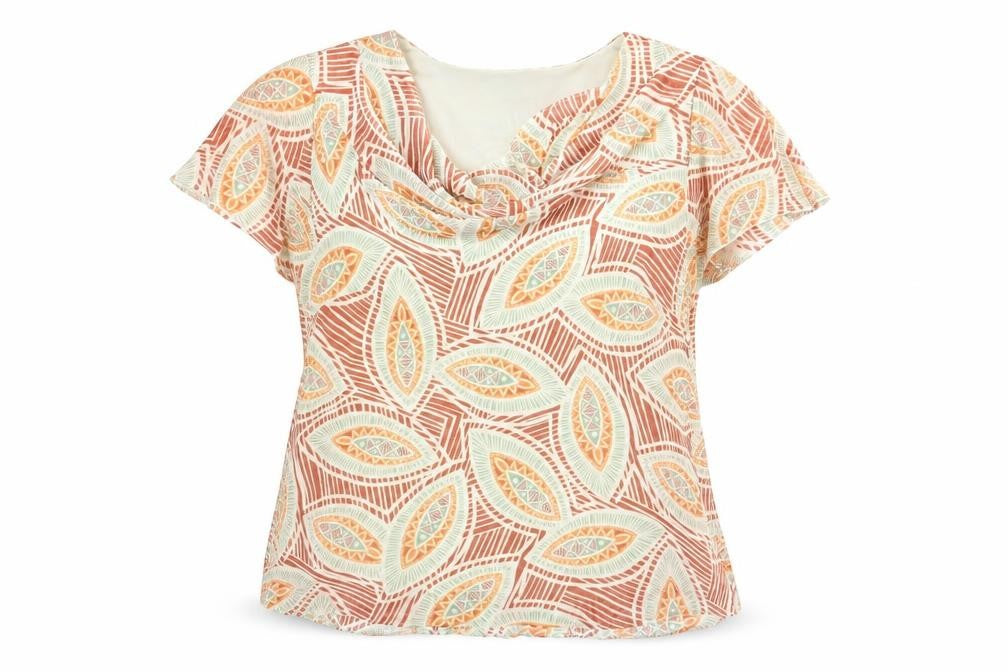 Bm Women's Multicoloured Top Size 16 Geometric Print