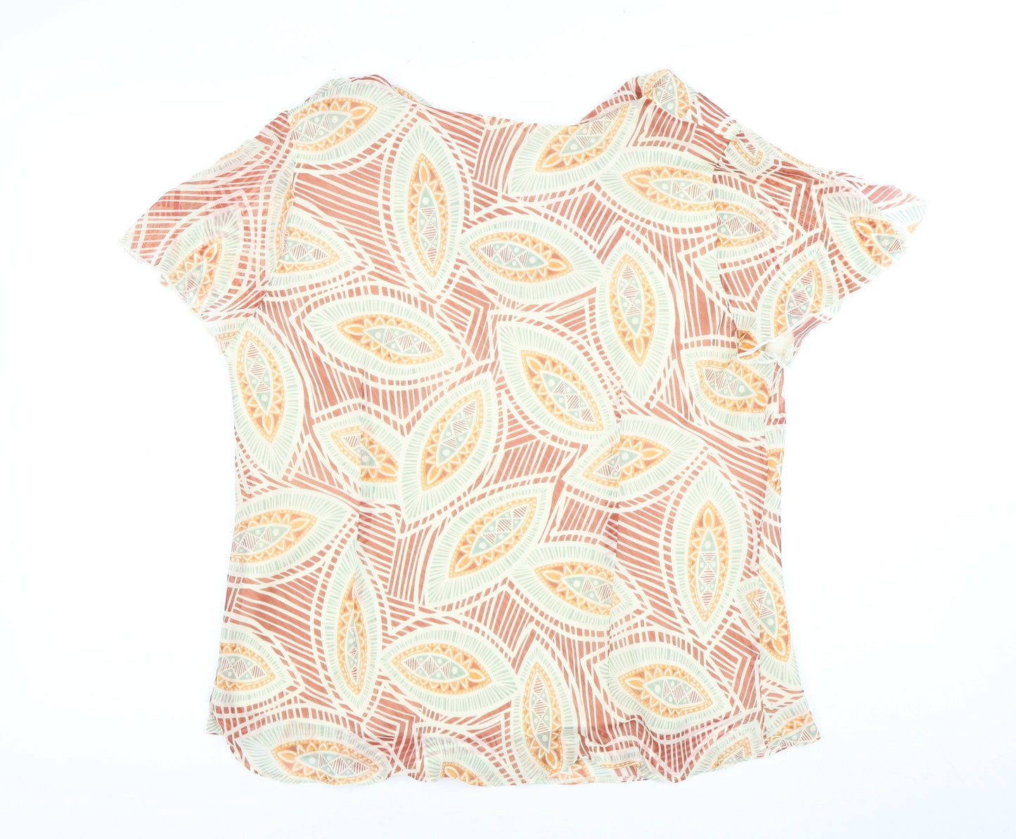 Bm Women's Multicoloured Top Size 16 Geometric Print