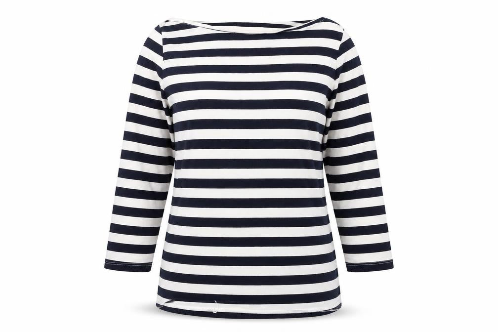 R | edition Women's M White Black Striped 3/4 Sleeve Top