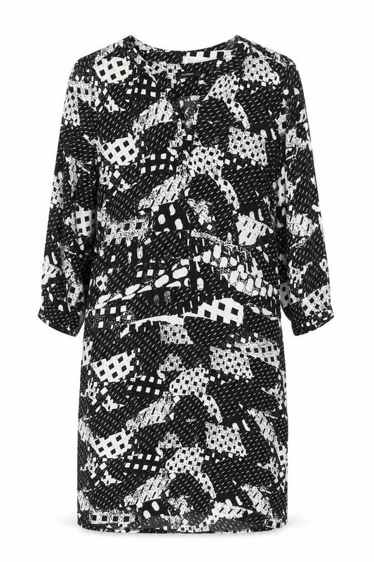 FLOWER Women's Black Abstract Print Dress Size 10
