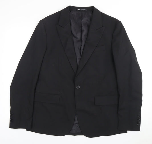 Zara Men's Black Blazer, Size L - Stylish Jacket