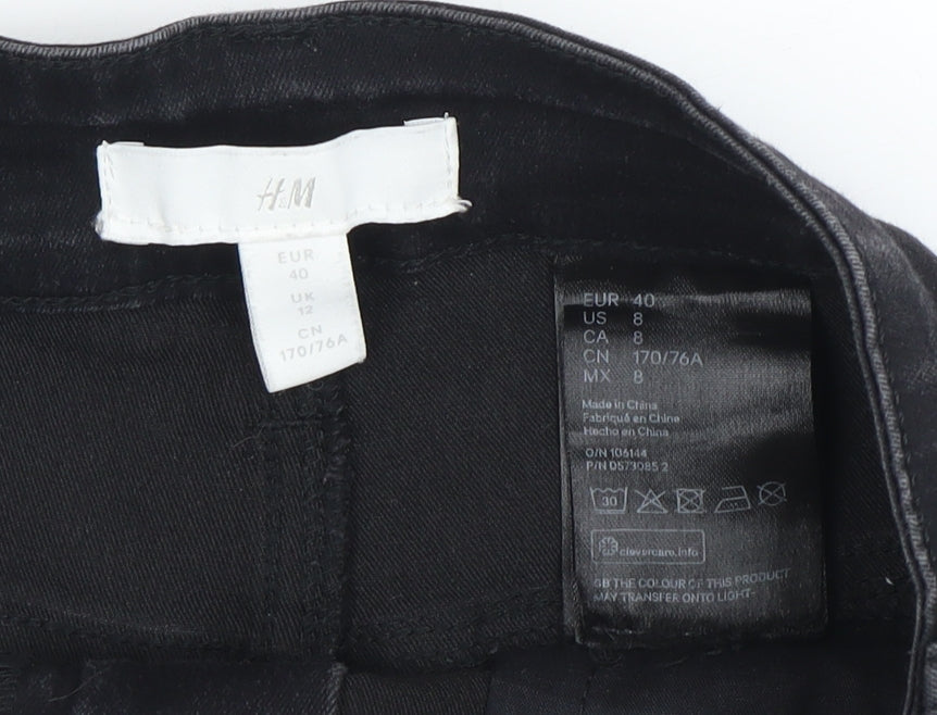 H&M Women's Black Jeans Size 12 Dark Denim