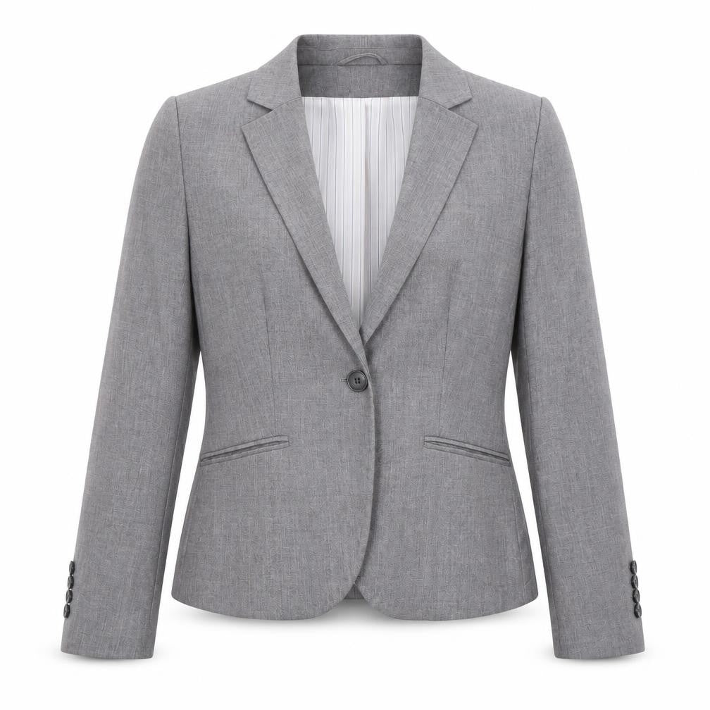 H&M Women's Grey Blazer Size 14 Notch Lapel