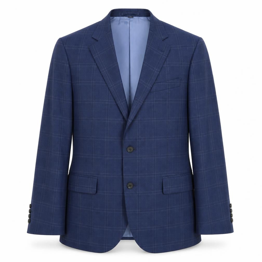 Marks & Spencer Men's Blue 42" Plaid Blazer