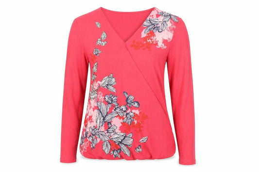 Marks and Spencer Women's Pink Floral Wrap Blouse Size 10