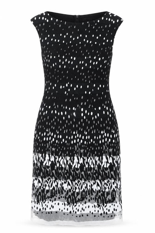 Frank Lyman Women's Black White Print Dress Size 12