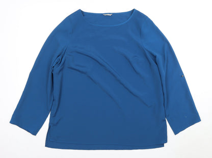 Marks & Spencer Women's Blue Blouse - Size 14