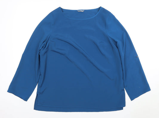 Marks and Spencer Women's Blue Blouse - Size 14