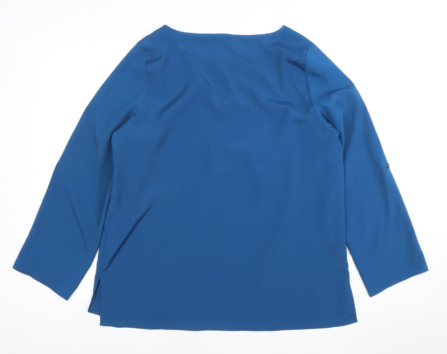 Marks and Spencer Women's Blue Blouse - Size 14