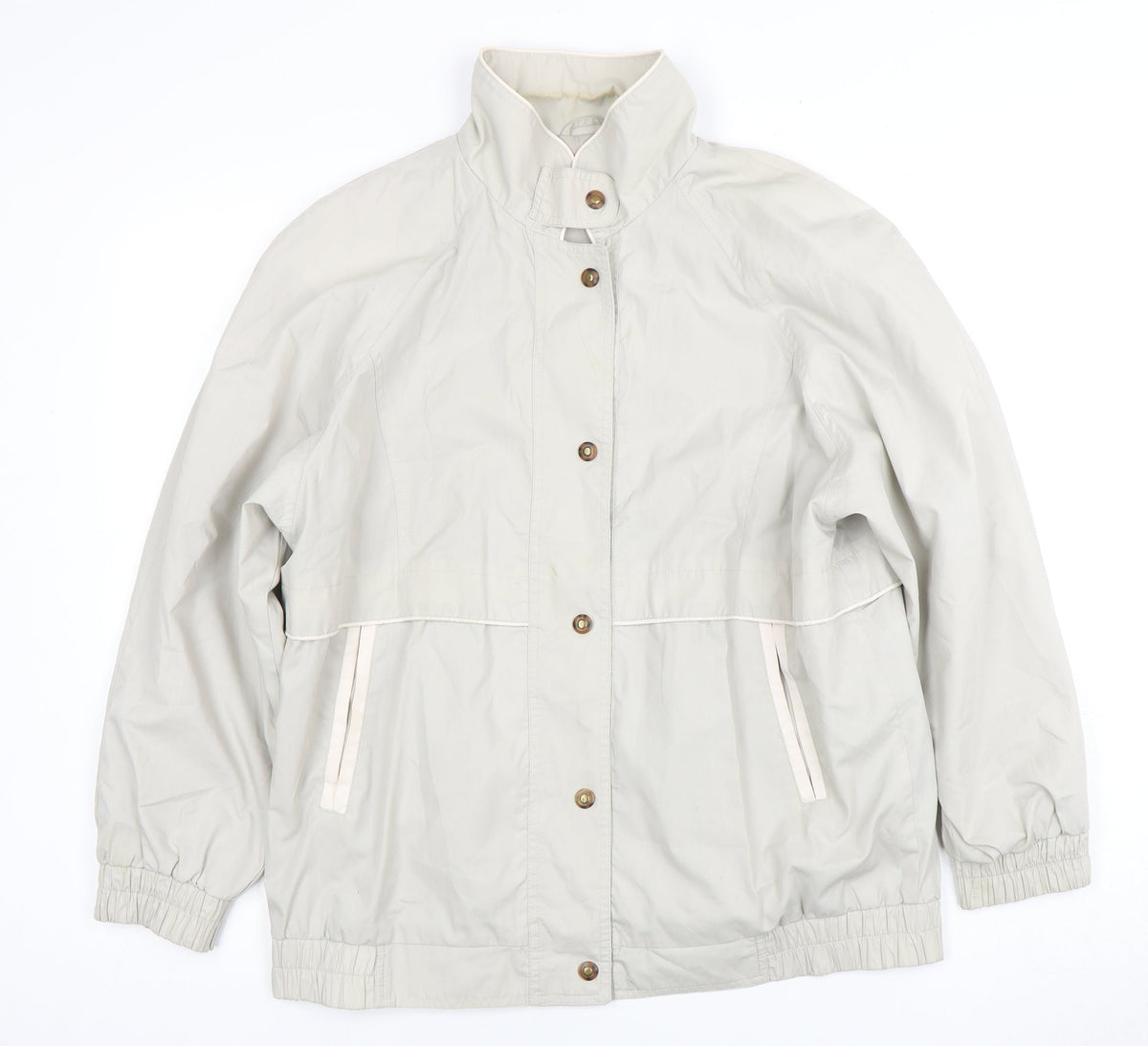 C&A Women's Beige Mid-Length Jacket - Size 10