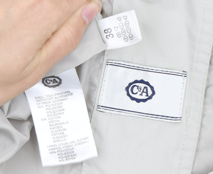 C&A Women's Beige Mid-Length Jacket - Size 10