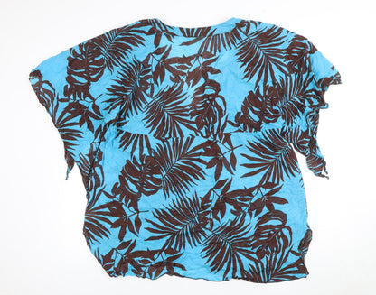 Per Una Women's Blue Floral Wrap Top XL