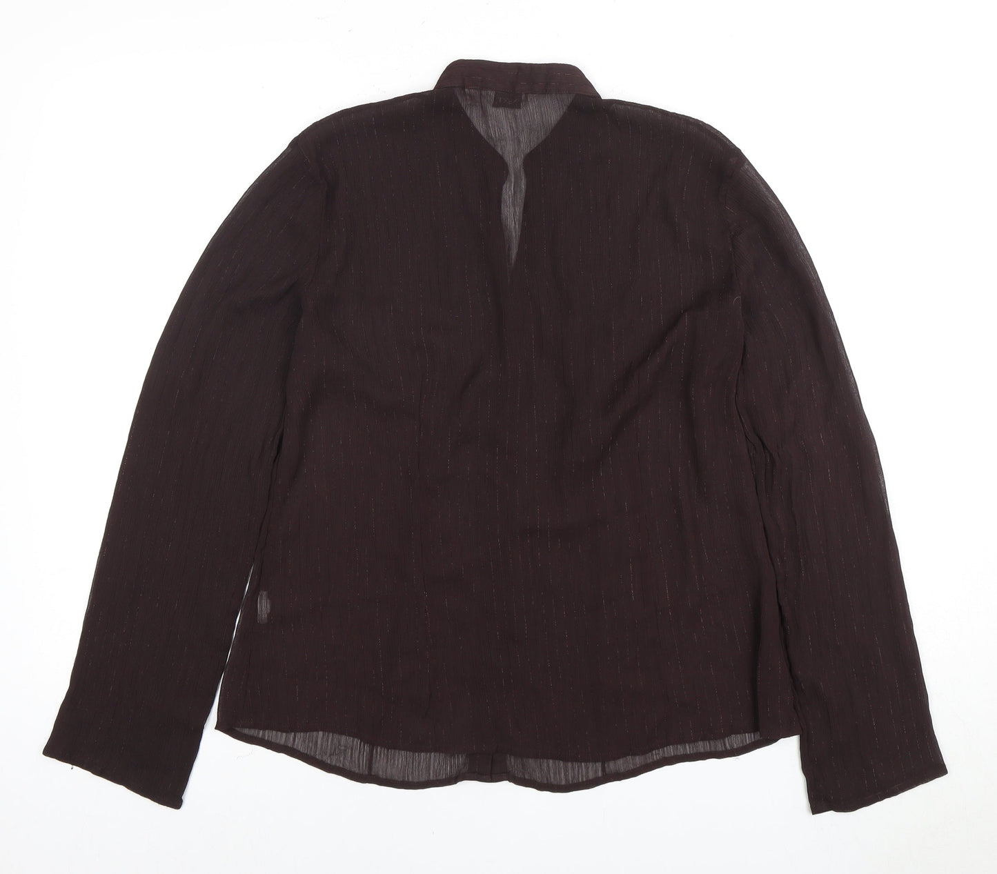 NEXT Women's Brown Long Sleeve Button-Up Top Size 12