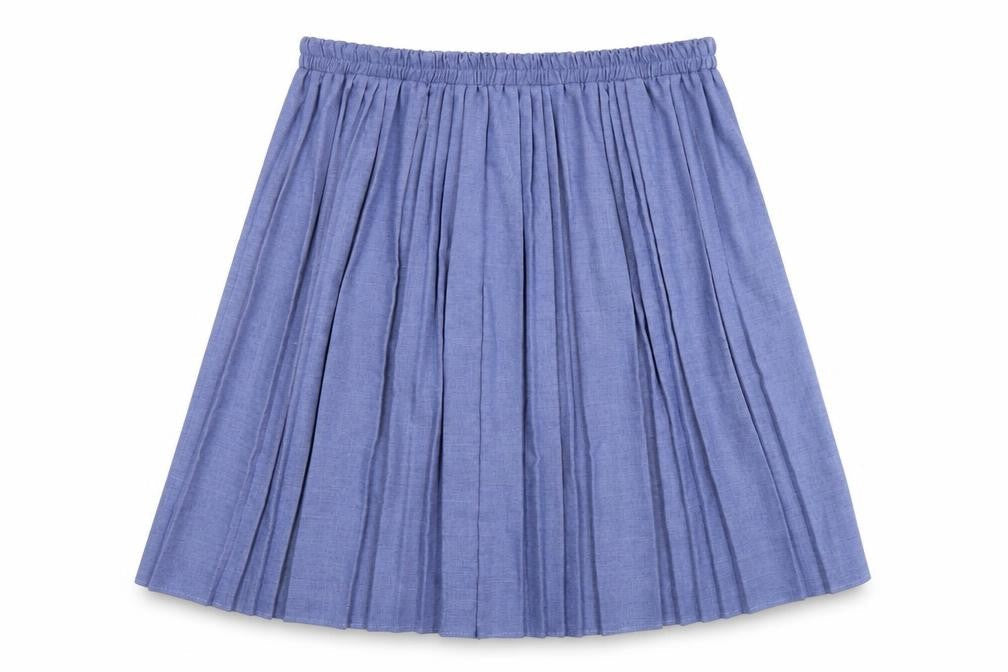 Emma Collection Women's Blue Pleated Skirt L
