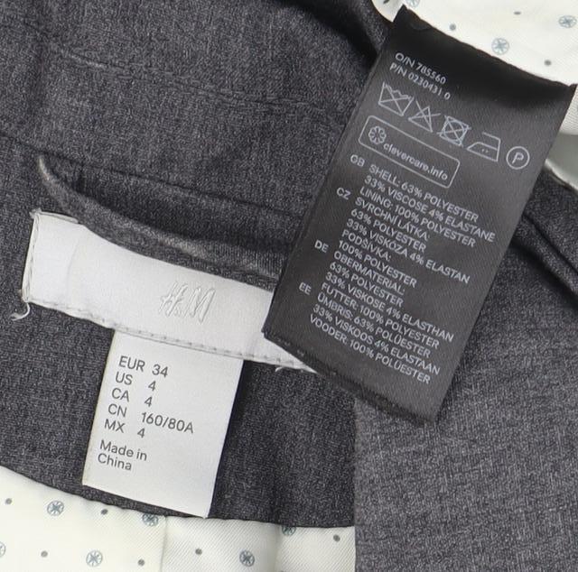 H&M Grey Women's Slim Fit Suit Jacket UK 6