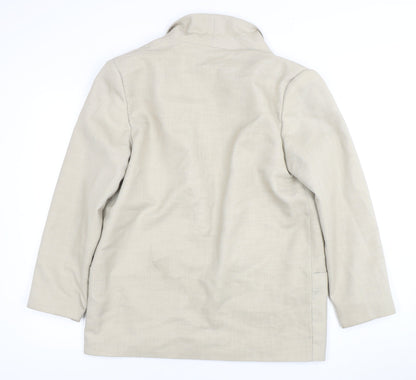 Back view of C&A Women's Beige Long Sleeve Blazer, size 46