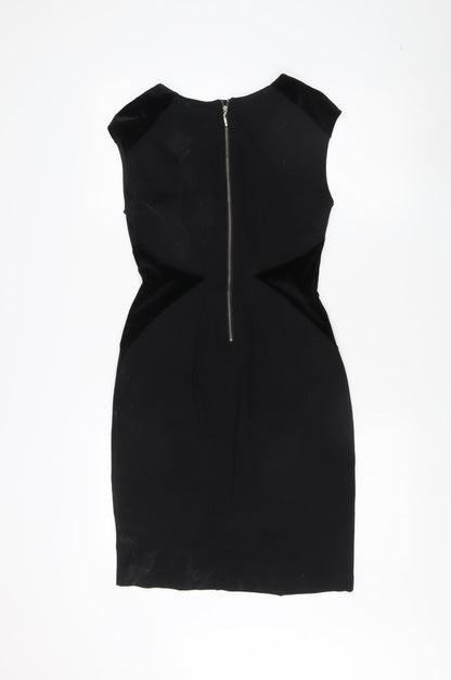 Back view of J by Jasper Conran Women’s Black Sheath Dress, size UK 10