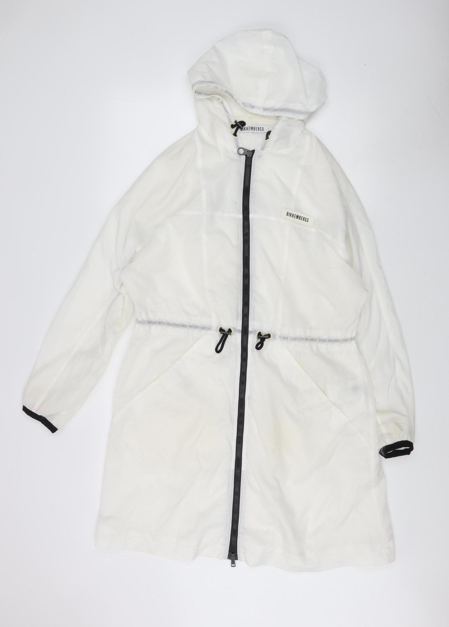 Bikkembergs Women's White Rain Coat Jacket Size 10