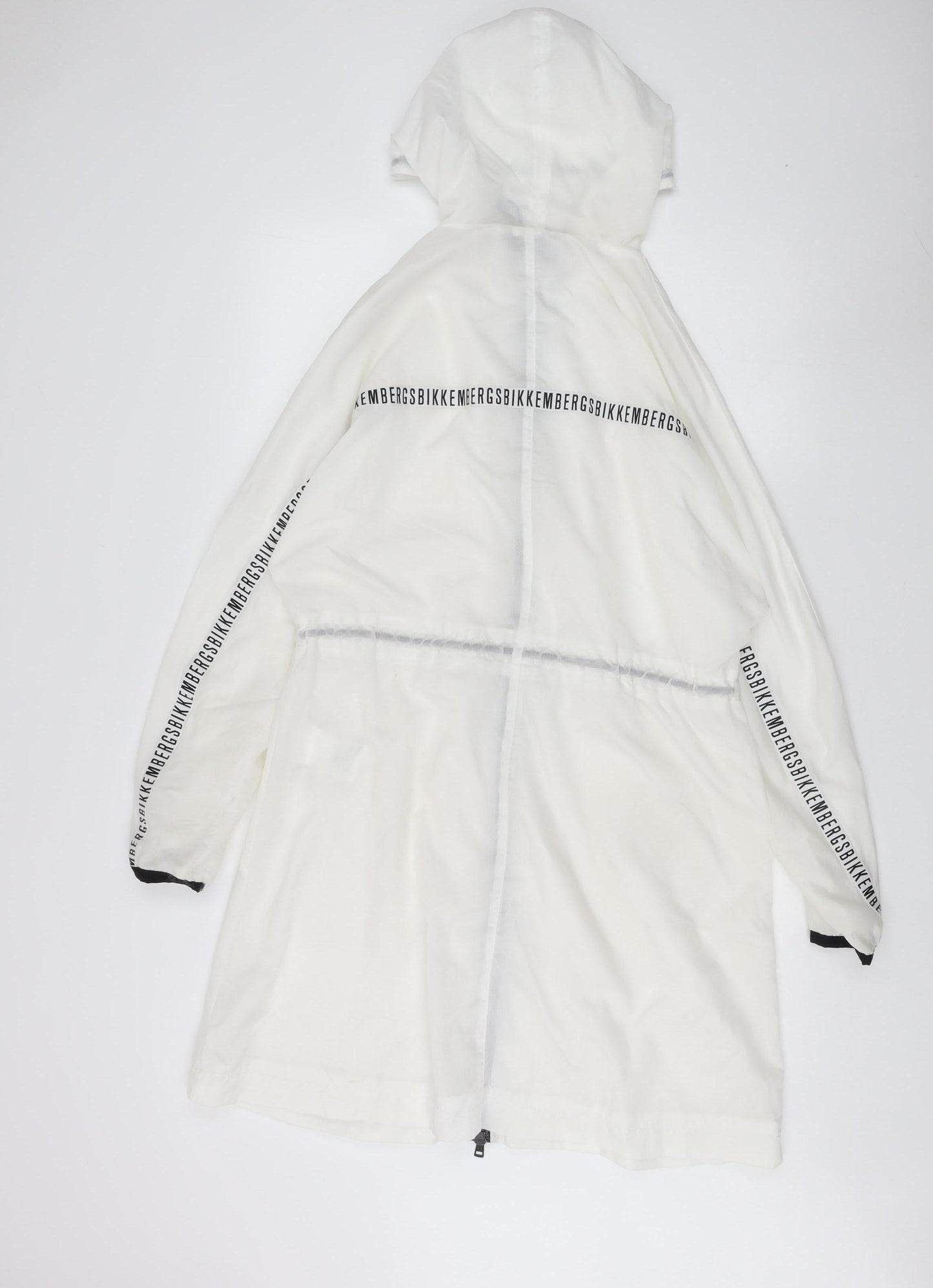 Bikkembergs Women's White Rain Coat Jacket Size 10
