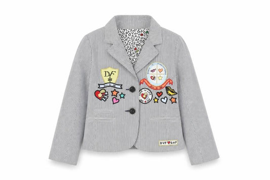 Gap Kids Grey Pinstripe Blazer for Girls - Size S