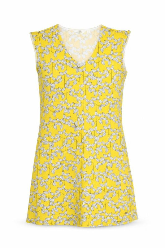 Trespass Women's Yellow Floral Sleeveless Dress UK 14