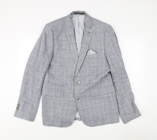 Nineteen Hundred & Four Men's Grey Slim Fit Blazer - 40R