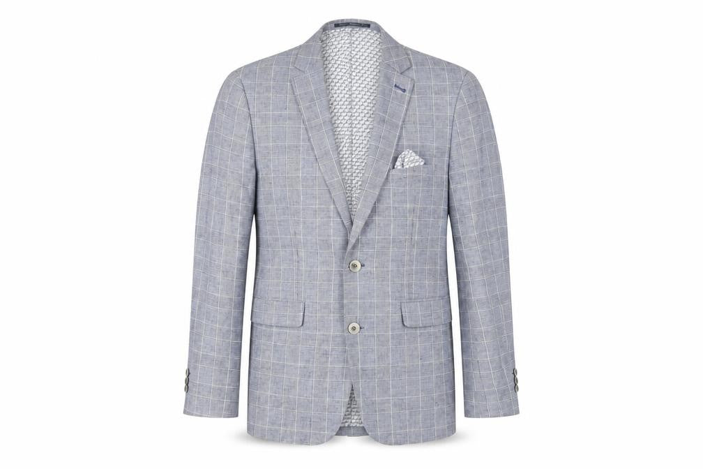 Nineteen Hundred & Four Men's Grey Slim Fit Blazer - 40R