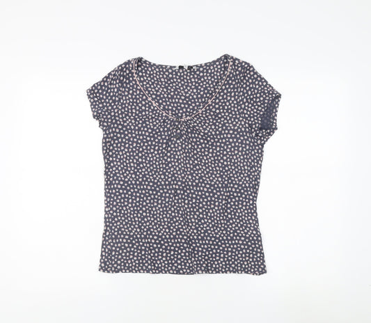 J by Jasper Conran Womens Blue Floral Scoop Neck T-Shirt Size 12