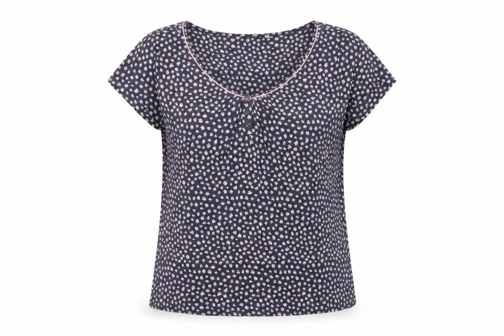 J by Jasper Conran Womens Blue Floral Scoop Neck T-Shirt Size 12